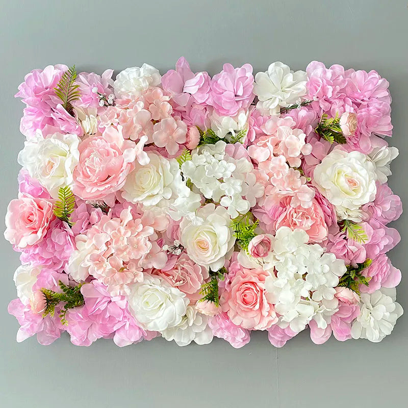 Aritificial Silk Rose Flower Wall Panels Wall Decoration Flowers for Wedding Baby Shower Birthday Party Photography Backdrop