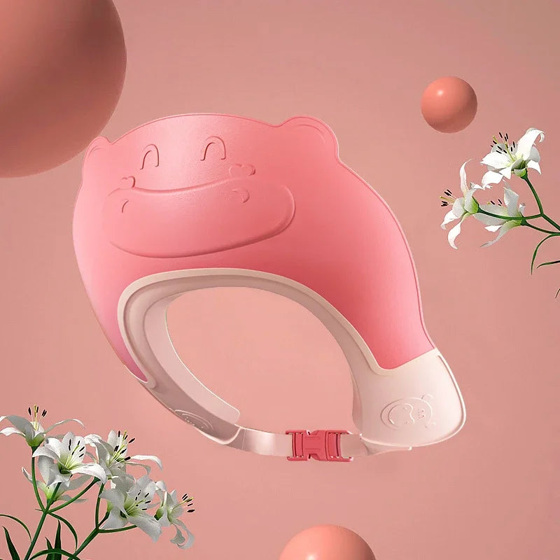 Baby Swim Shower Cap Bath Shampoo Eye Protection Head Water Cover Baby Care Wash Hair Adjustable Shower Cap For 0-6 Years Kids