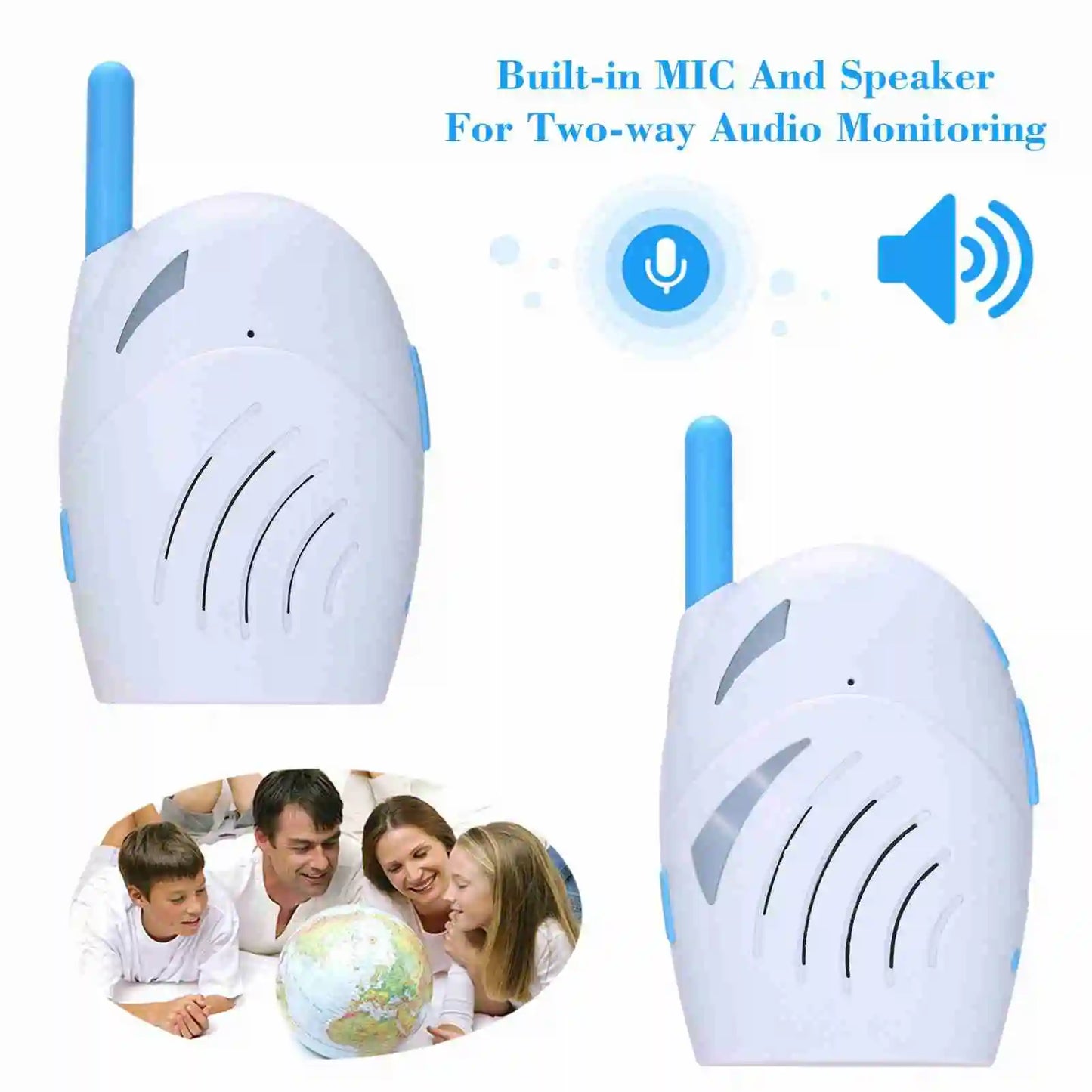 Baby Detectophone 2.4GHz Wireless 2 Way Intercom Crying Sound Alarm Child Detectophone for Home Wireless Camera