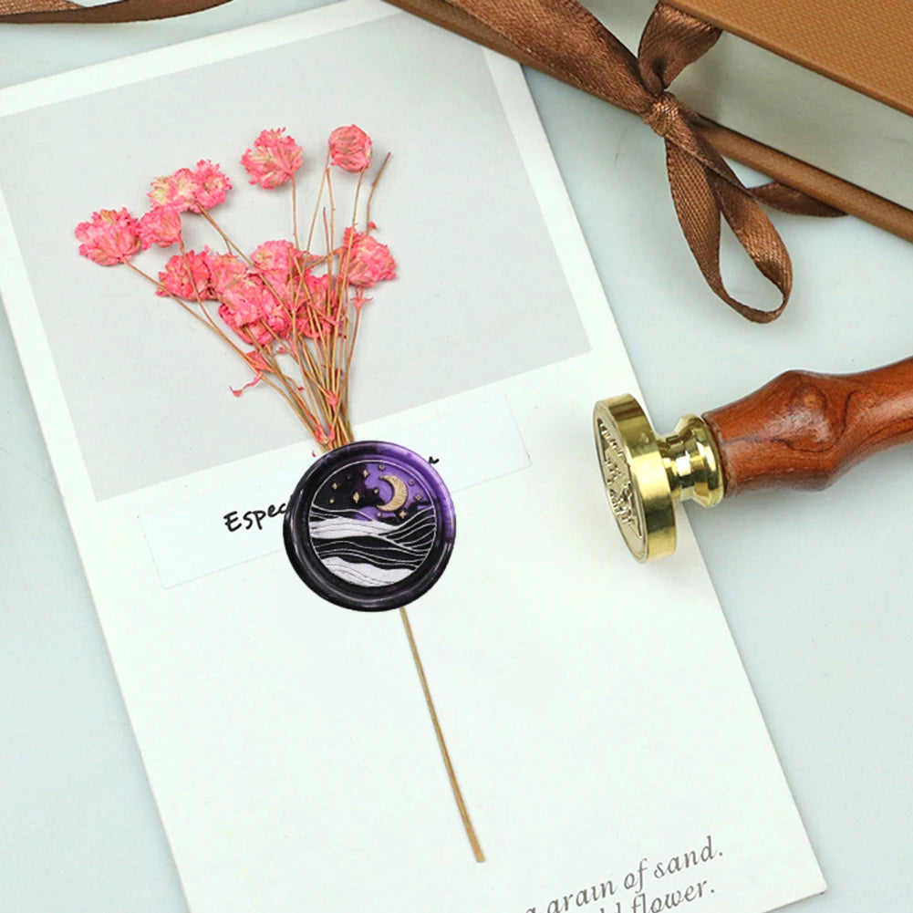 Sealing Stamp Brass Heads Solid Small Exquisite Decorative Crafts Tool Wood Retro Wax Stamping Girls Birthday Party Gift