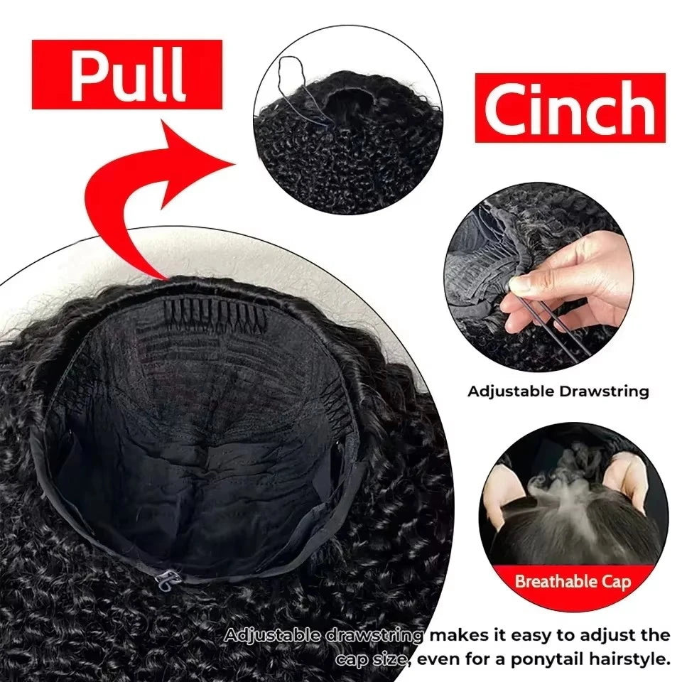 Half Wig Human Hair Flip Over 3 IN 1 Afro Kinky Curly V Part Wig Pre Cut HD Lace Glueless Wigs Human Hair For Women 250% Density