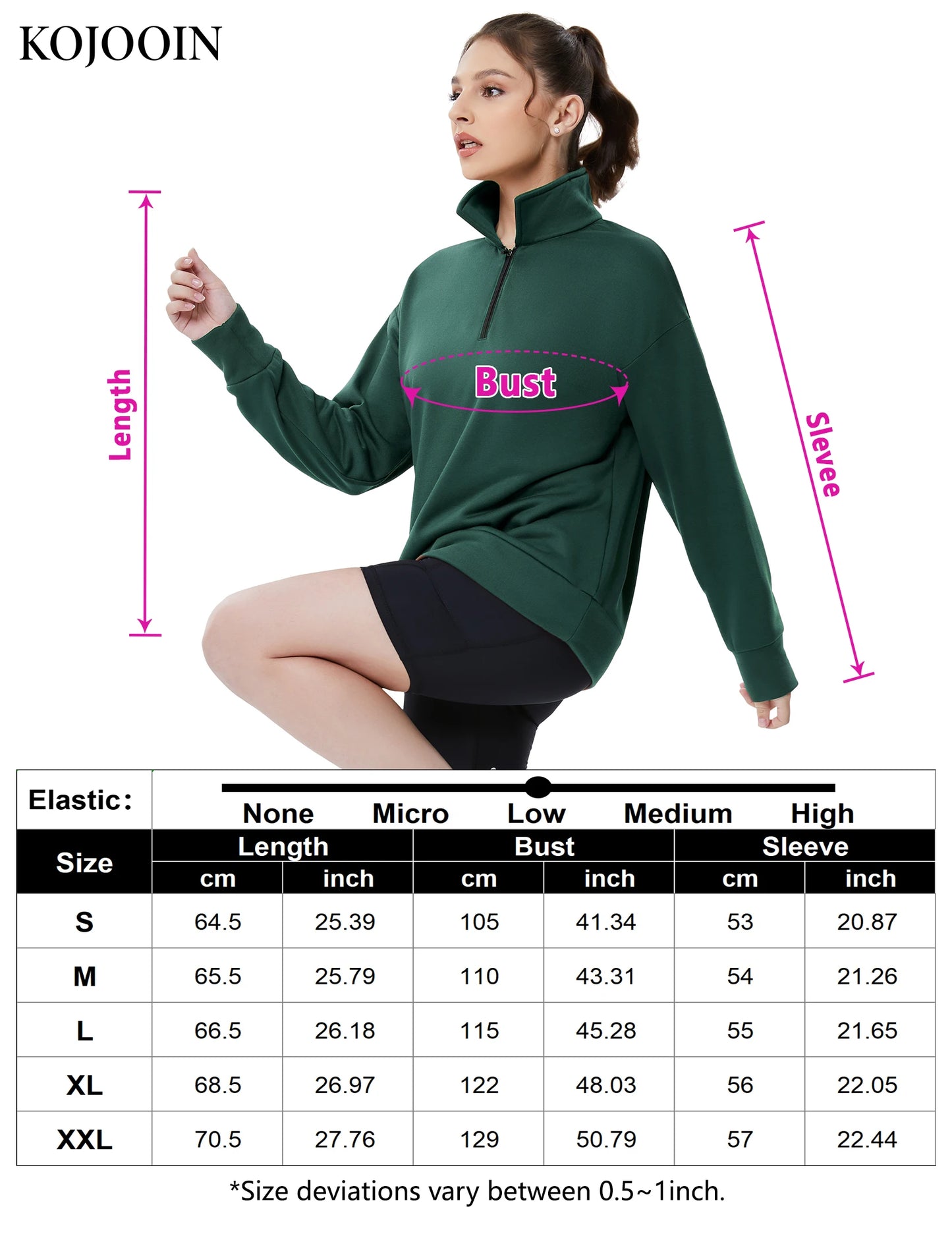 Half Zip Pullover Long Sleeve Women Pullover Sweatshirt Sport Hiking Clothes Fashion M