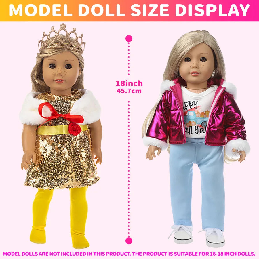 New Jacket Sweat Pants Dress Set For 18Inch/45cm American Girl Doll Rebirth Doll Girl Doll Clothes Crown Accessories Girl Gift