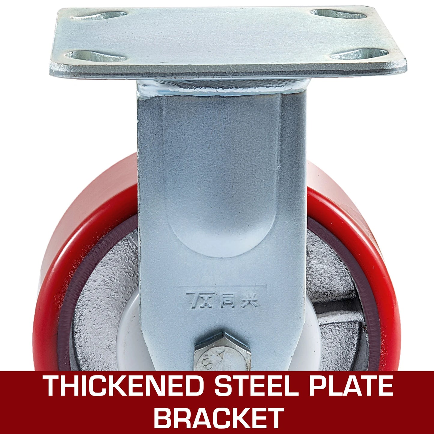 SucceBuy 4 Pack 6"x2" Heavy Duty Iron Core Polyurethane 2 Rigid and 2 Swivel Casters With Side Brake 1000LBS Capacity Per Wheel