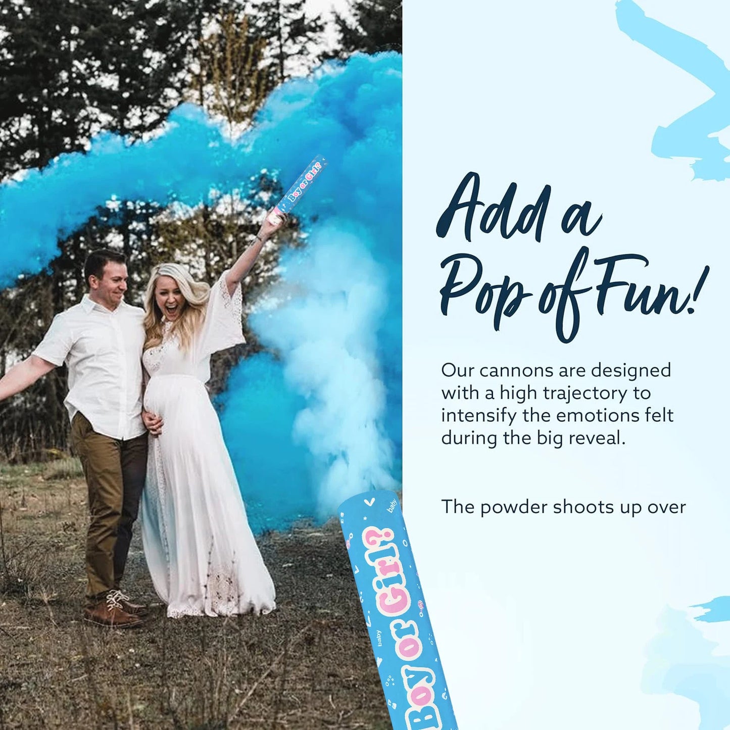 4pcs Gender Reveal ConfettiPink And Blue Confetti Powder Kit Safe Powder Smoke for Baby Shower Boy Or Girl Birthday Party Decor