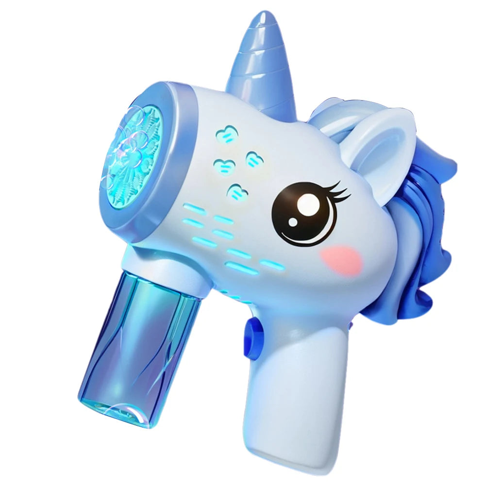 Unicorn Electric Bubble Gun Automatic Bubble Machine Gun Bubble Blaster Birthday Gifts for 3 4 5 6 Years Old Boys Girls