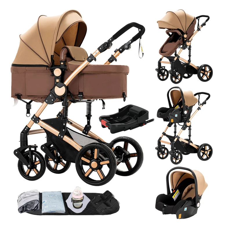 Compact Baby Stroller 4 in 1 with ISOFIX Baby Travel System Multifunctional Baby Pram for Toddlers Buggy Travel Pram Baby Items