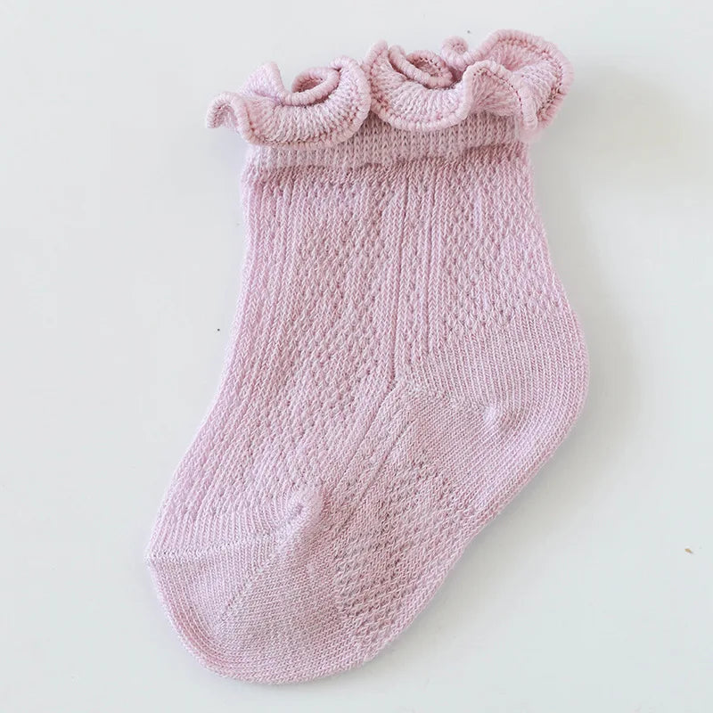 Baby Girls Socks Newborn Accessories Floral Solid Kids Toddlers Gift Clothes Children Infant Stuff Items Lace Mesh Summer