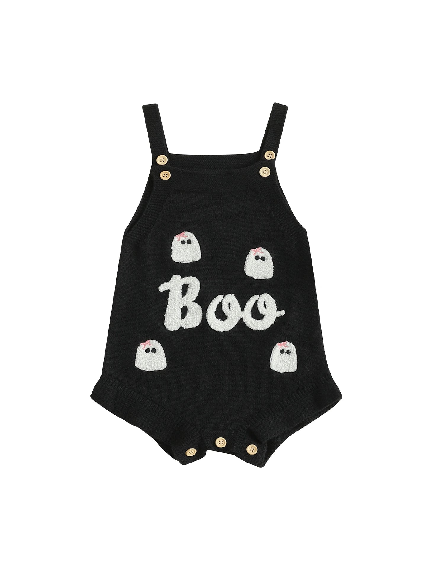 Adorable Toddler Halloween Costume Cute Pumpkin Patch Embroidery Round Neck Sleeveless Ruffle Romper Jumpsuit for Girls