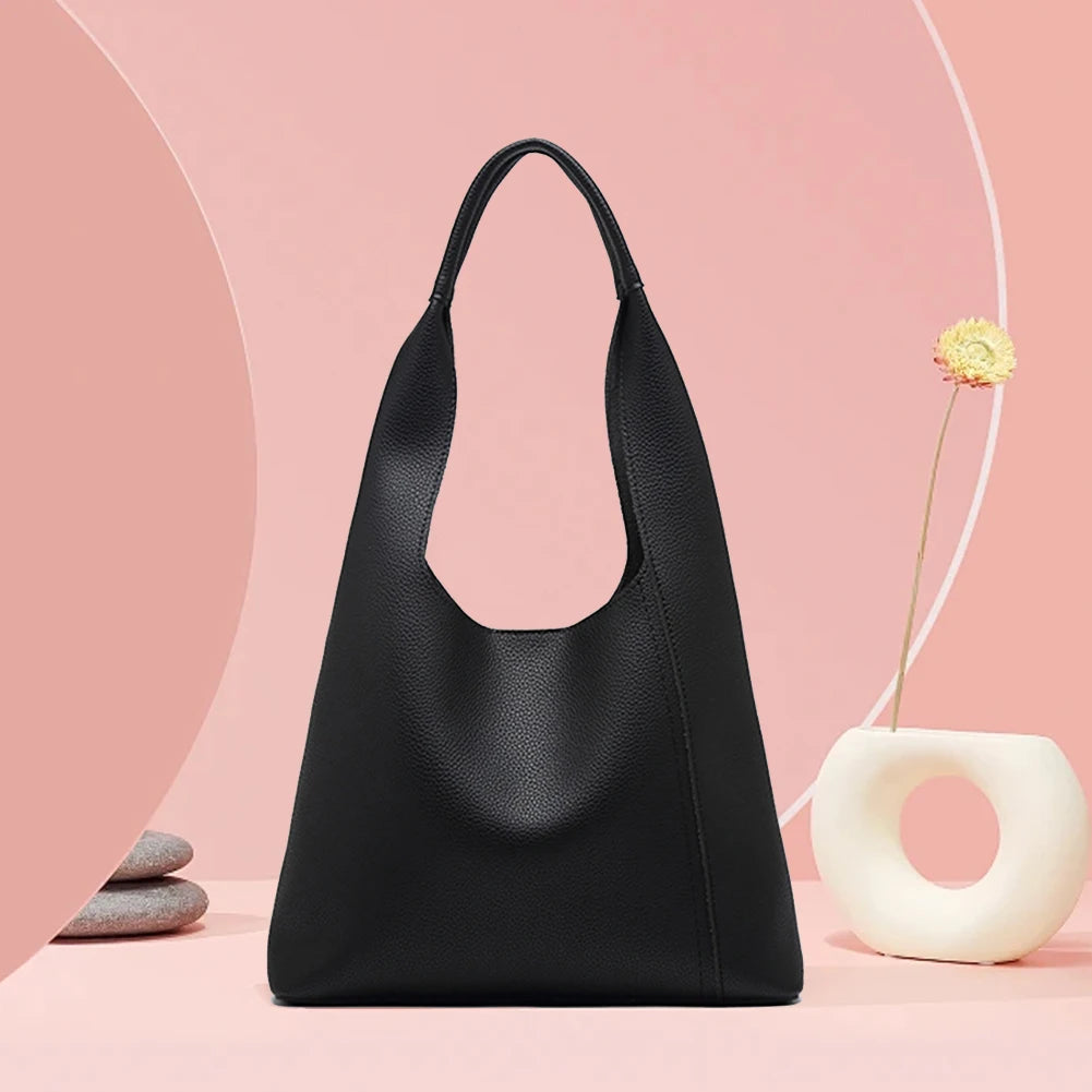 Shoulder Purse for Women Magnetic Closure Top Handle Handbag PU Leather Large Capacity Solid Hobo Bag for Work Travel