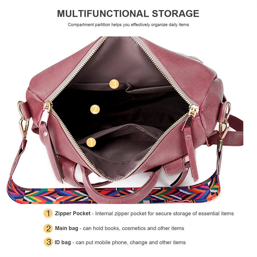 Women's Fashion Backpack Purses Multipurpose Design Handbags and Shoulder Bag Pu Leather Women Backpack School Bag