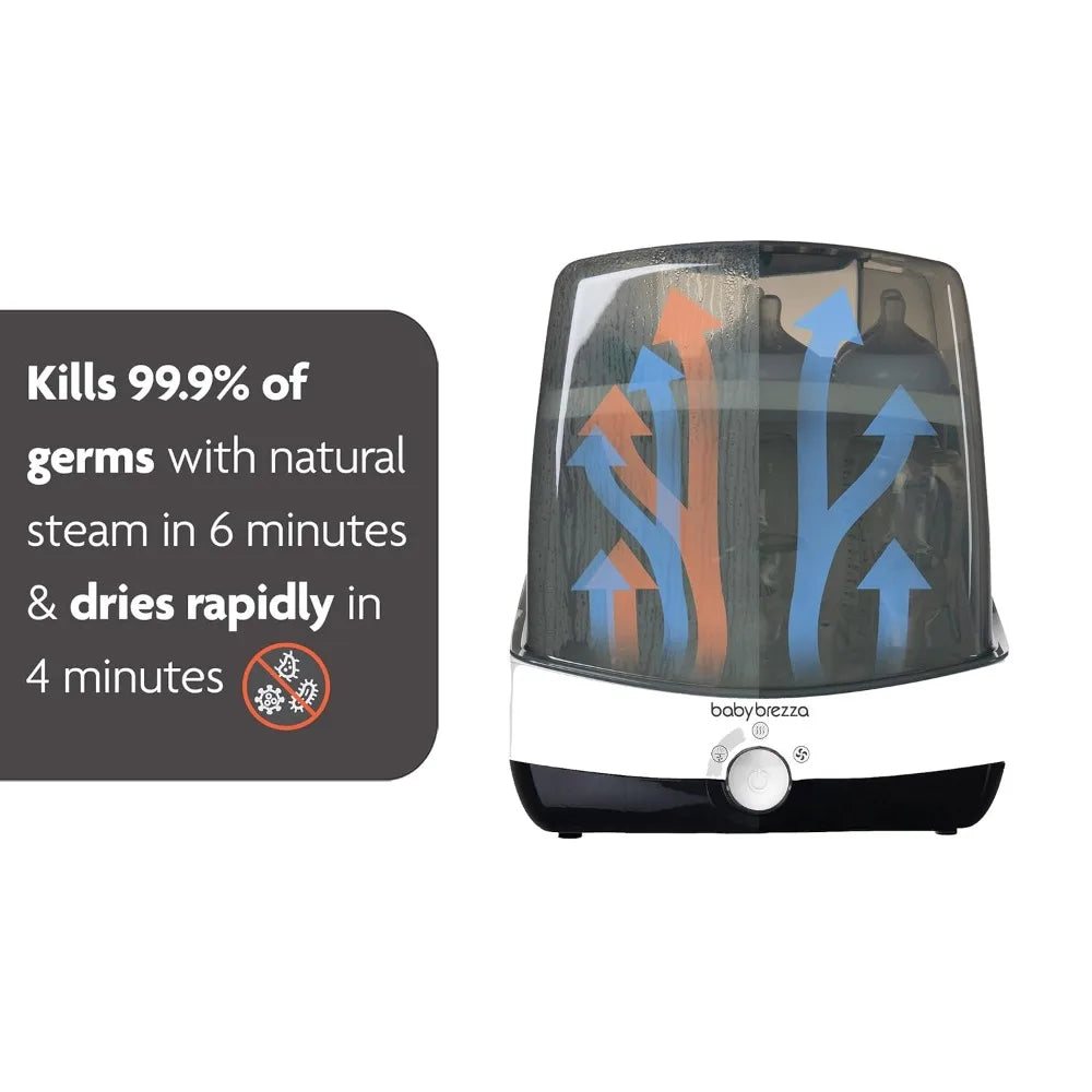 10 Minute Baby Bottle Sterilizer + Dryer - Superfast Electric Steam Sterilization - Universal Sterilizing for All Bottles