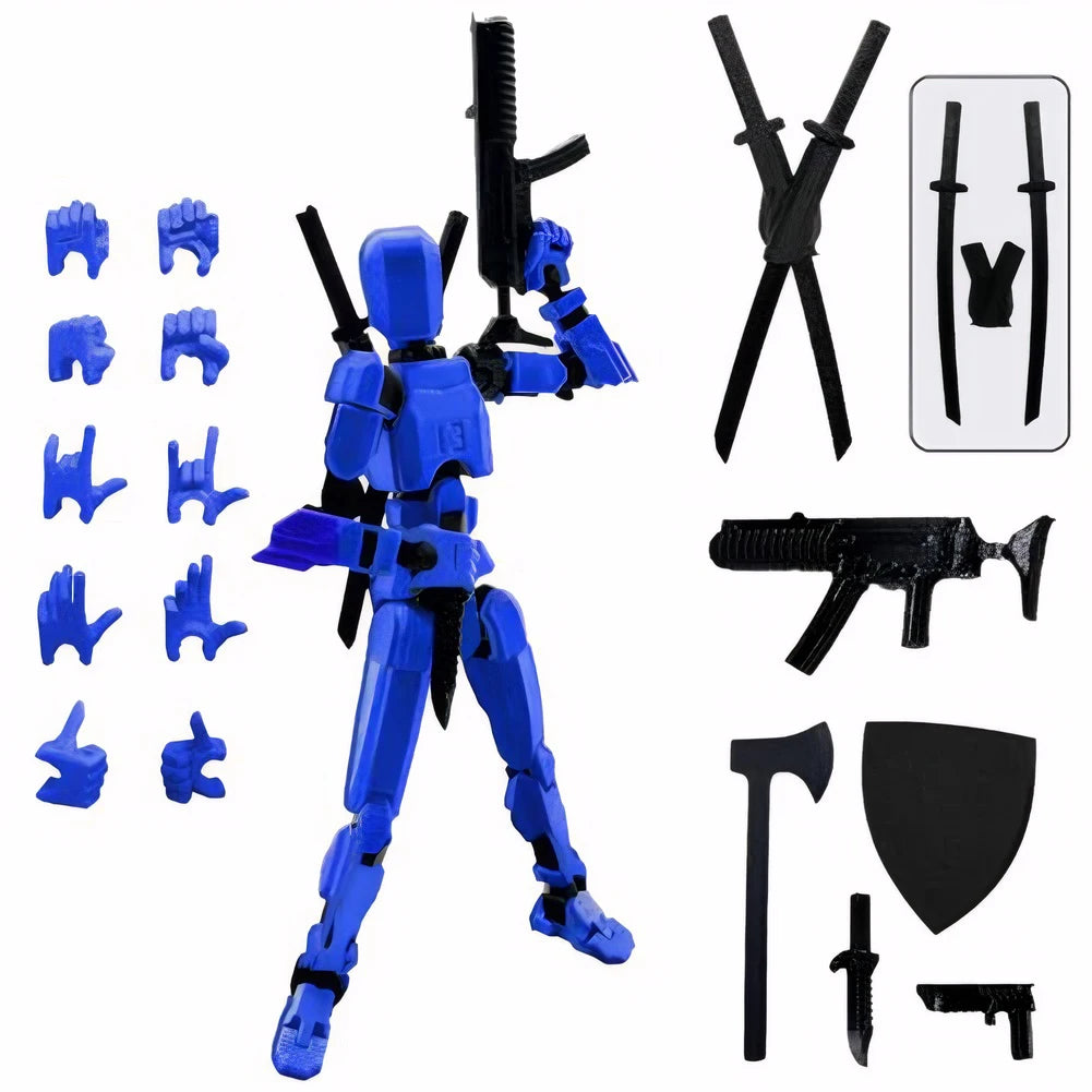 13 Robot Action Figure with Multiple Accessories Multi-Jointed Action Figures Action Figure Dummy Desk Decoration Gifts for Him