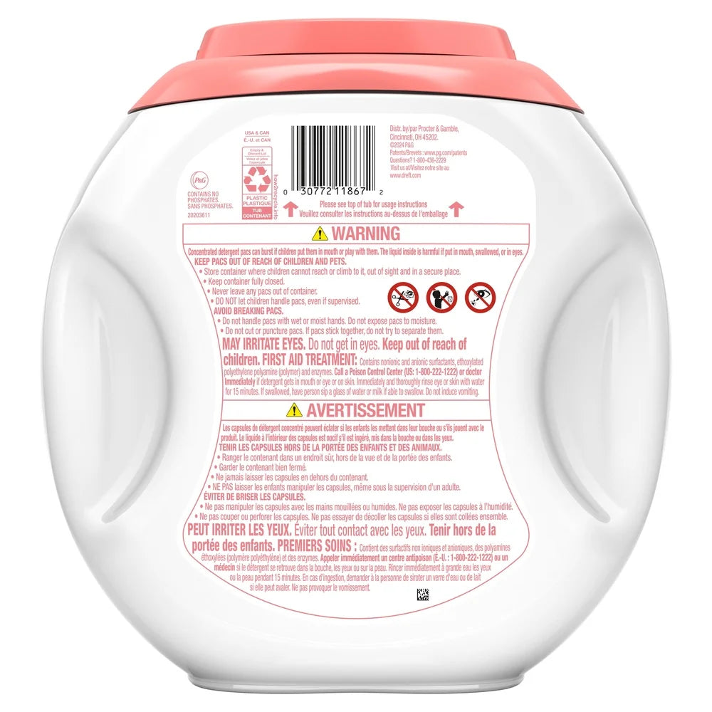 Hypoallergenic Baby Laundry Detergent XL Pacs Sensitive Skin Stain Remover Lavender Scent Gentle Formula 25 Count Pack
