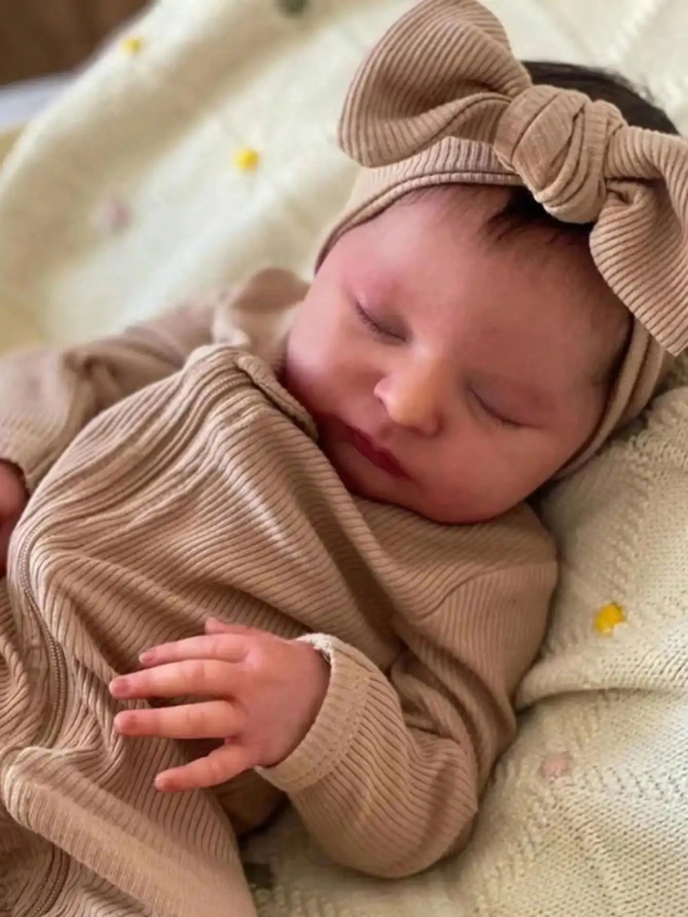 17.32 Inch Sleeping Reborn Baby Laura Doll - Realistic Girl with Simulated Details, Showerable, Painted Hair & Visible Veins