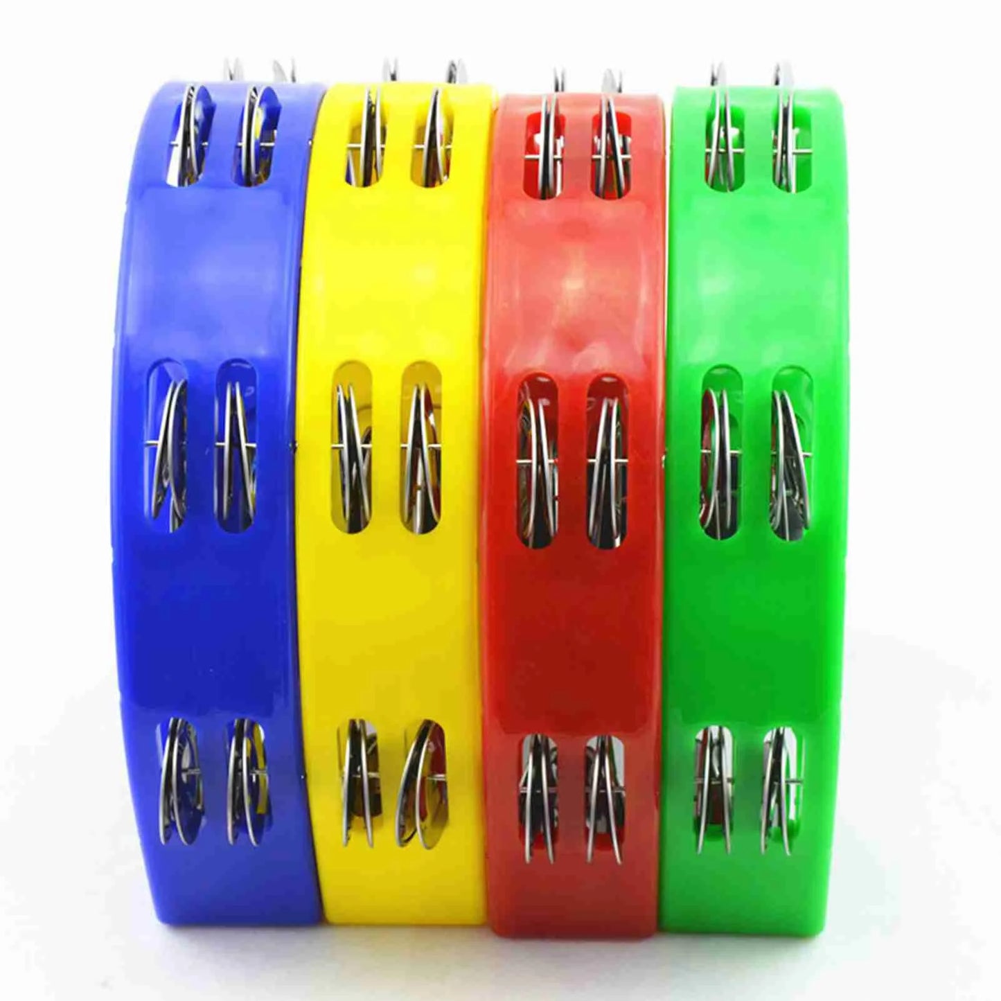 Handheld Tambourine Double Row Handbell Ergonomic Handle Grip Tambourine for KTV Party