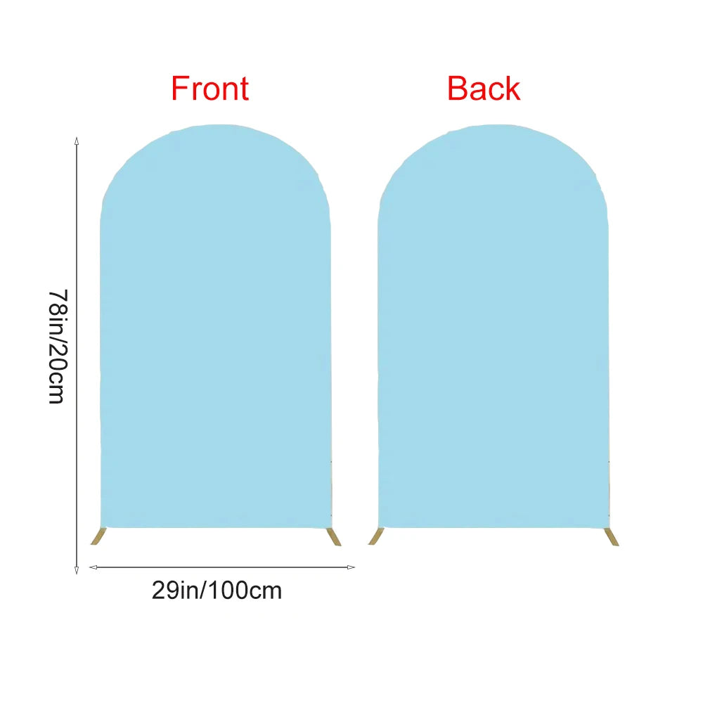 Baby Blue Wedding Arch Cover 6.6ET × 4FT 2-Sided Spandex Fitted Arch Backdrop Frame Cover for Birthday Party Baby Shower Decor