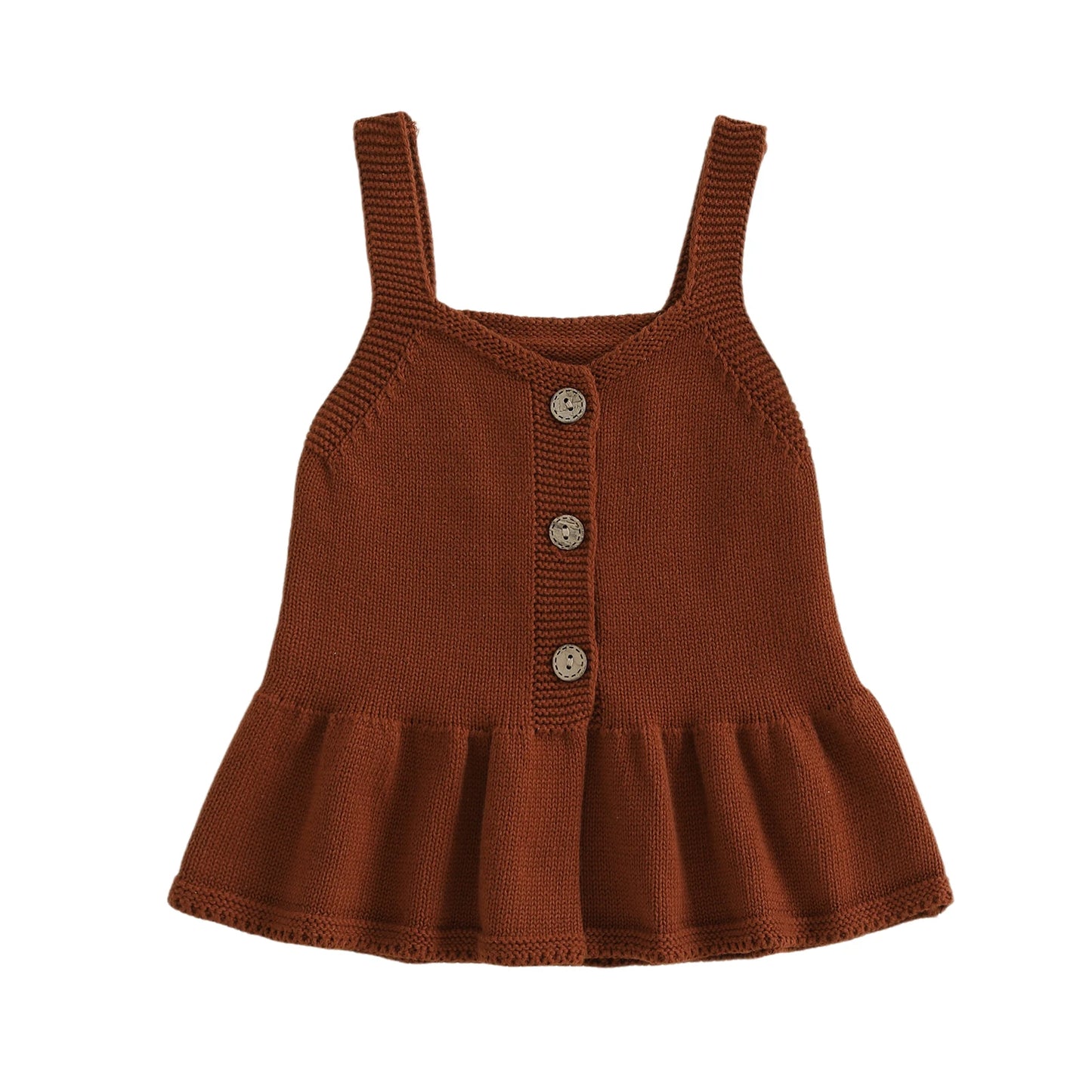 Toddler Girl Cable Knit Tank Tops Adorable V Neck Sleeveless Sweater Vest with Ruffled Hem Warm Winter Outfit for Fall