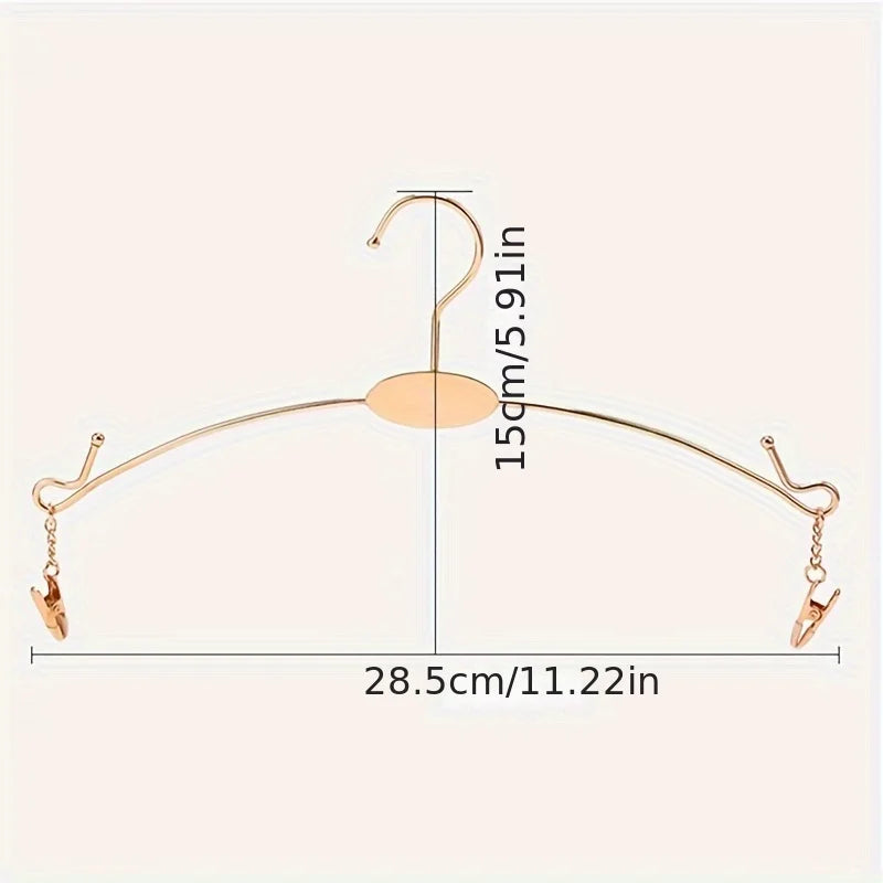 10pcs Portable Bathrooms Cloth Hanger Metal Underwear Hangers Bra Clips Socks Panty Racks Home Drying Clothes Hanger with Clips
