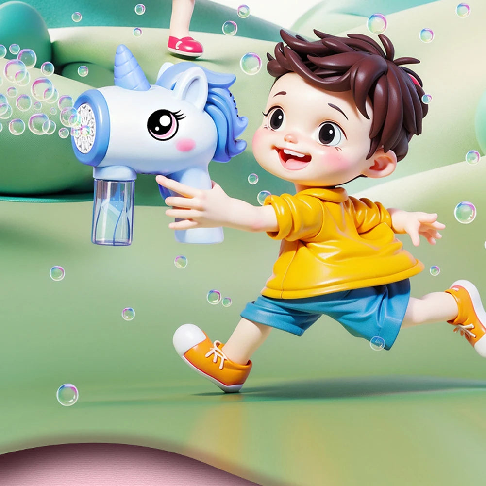 Unicorn Electric Bubble Gun Automatic Bubble Machine Gun Bubble Blaster Birthday Gifts for 3 4 5 6 Years Old Boys Girls