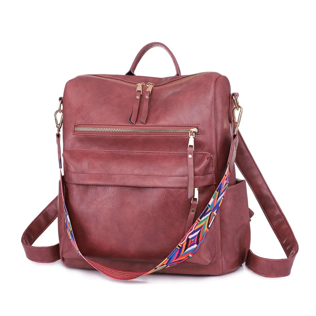 Women's Fashion Backpack Purses Multipurpose Design Handbags and Shoulder Bag Pu Leather Women Backpack School Bag