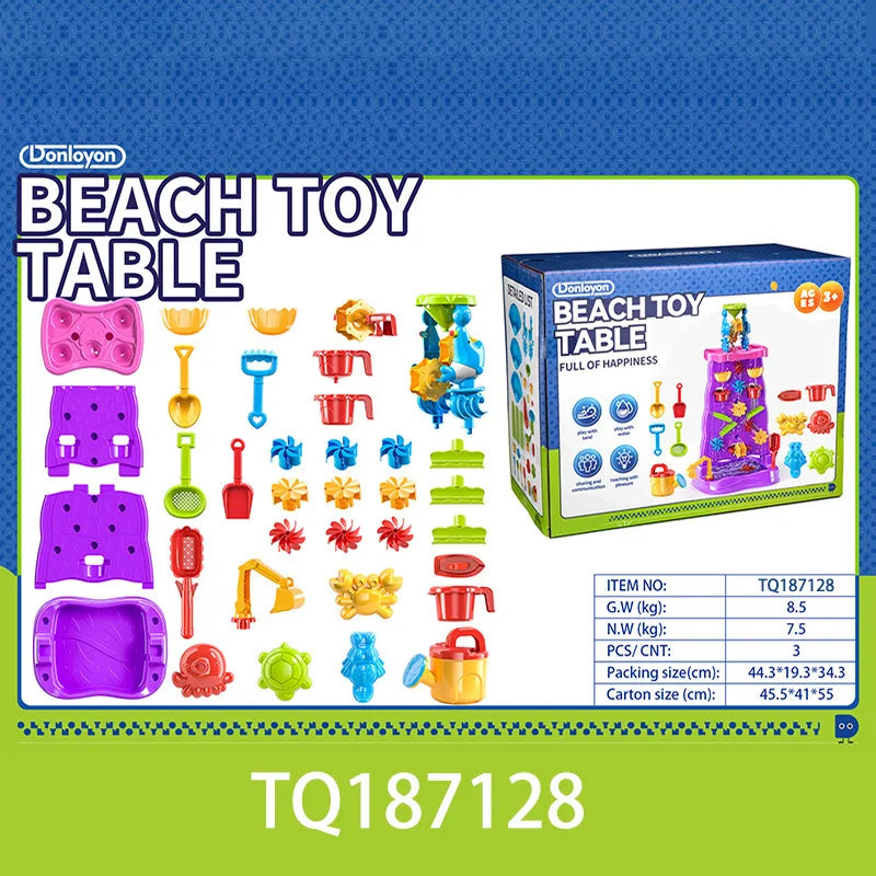 Tier Kids Sand Water Table Summer Beach Children DIY Parent-child Interactive Outdoor Garden Bunker Children's Beach Toys Set
