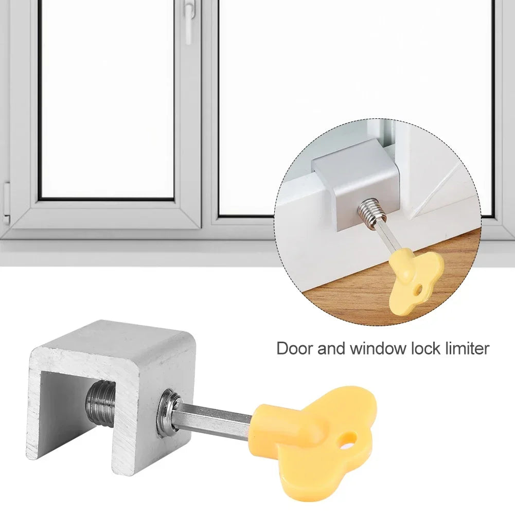10-1Pcs Aluminum Alloy Window Lock Stopper Sliding Window Anti-theft lock Window Sliding Door Baby Kids Child Safety Doors Lock