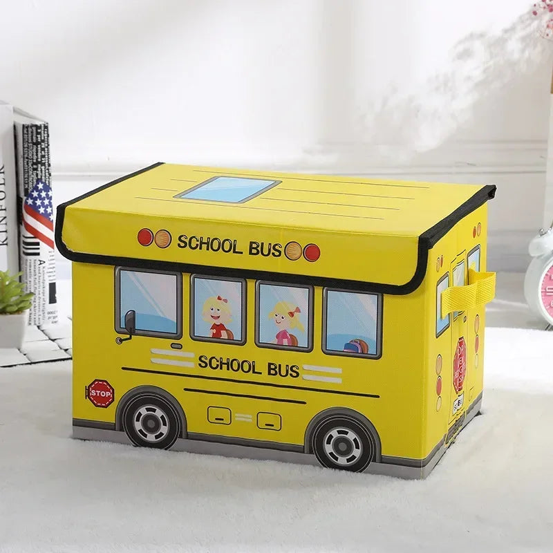 cartoon car storage box foldable clothes integral box non-woven film covered toy sundry storage box storage organizer