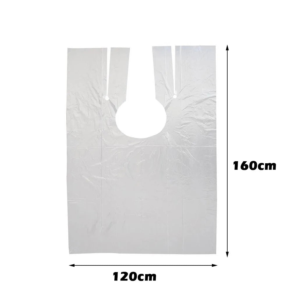 100PCS Disposable Hairdressing Cape Haircutting Hairstyling Transparent Barber Cloak Hair Dyeing Shawl