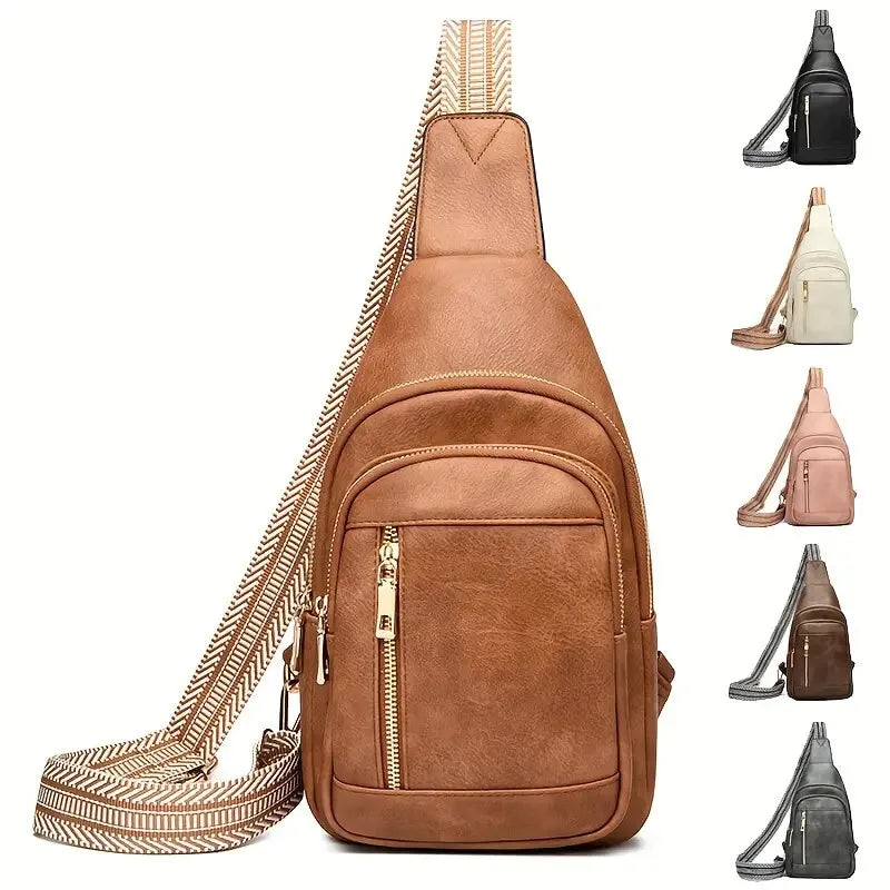 Women's Crossbody Handbags Leather Women Shoulder Bag Fashion Pattern Simple Solid Color Large Layered Practical Messenger Bag