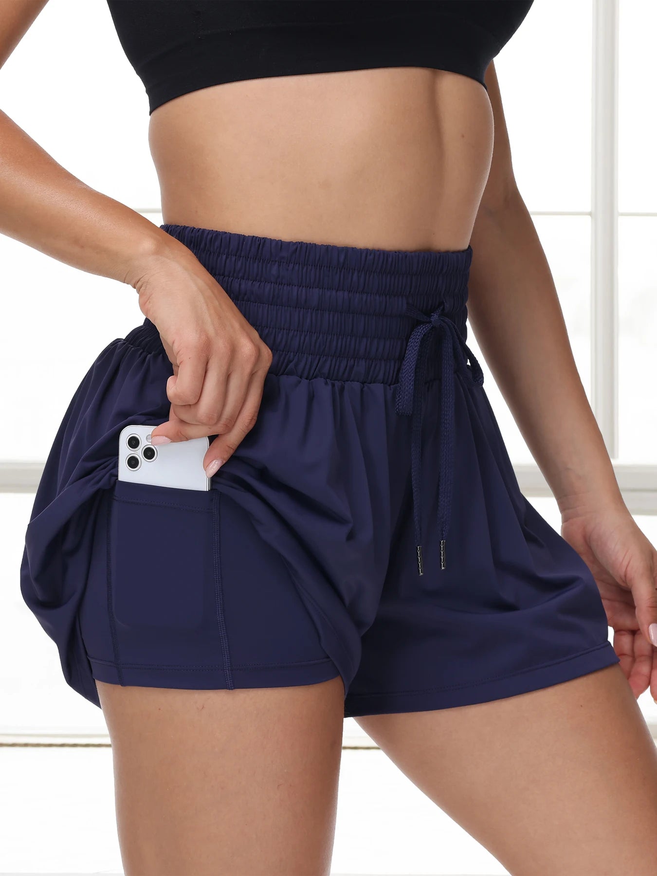 2 in 1 Athletic Shorts for Women High Waisted Gym Yoga Workout Running Tennis Skort Golf Shorts Pocket Clothes Casual Summer