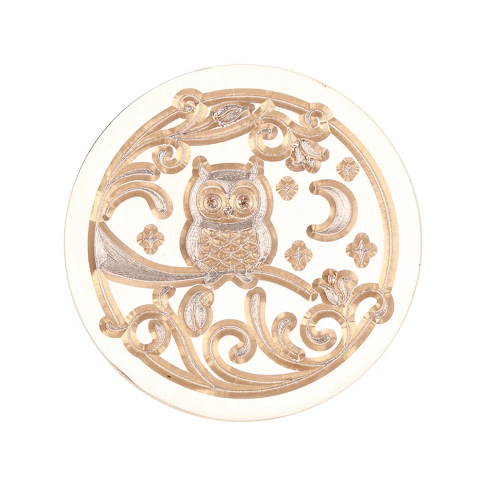 Sealing Stamp Brass Heads Solid Small Exquisite Decorative Crafts Tool Wood Retro Wax Stamping Girls Birthday Party Gift