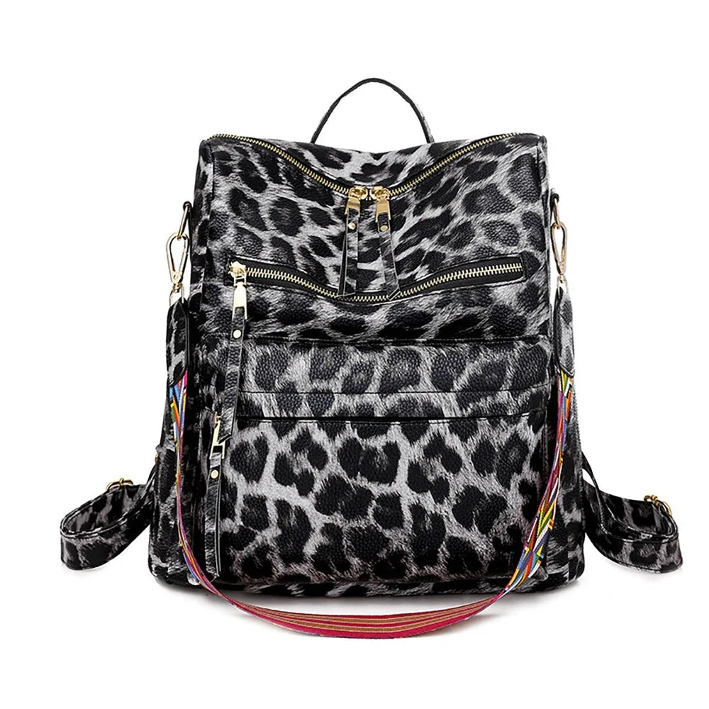 Backpack Purse for Women Fashion Designer Travel Backpack Leather Convertible Shoulder Bags Casual Daypack,Serpentine gray and