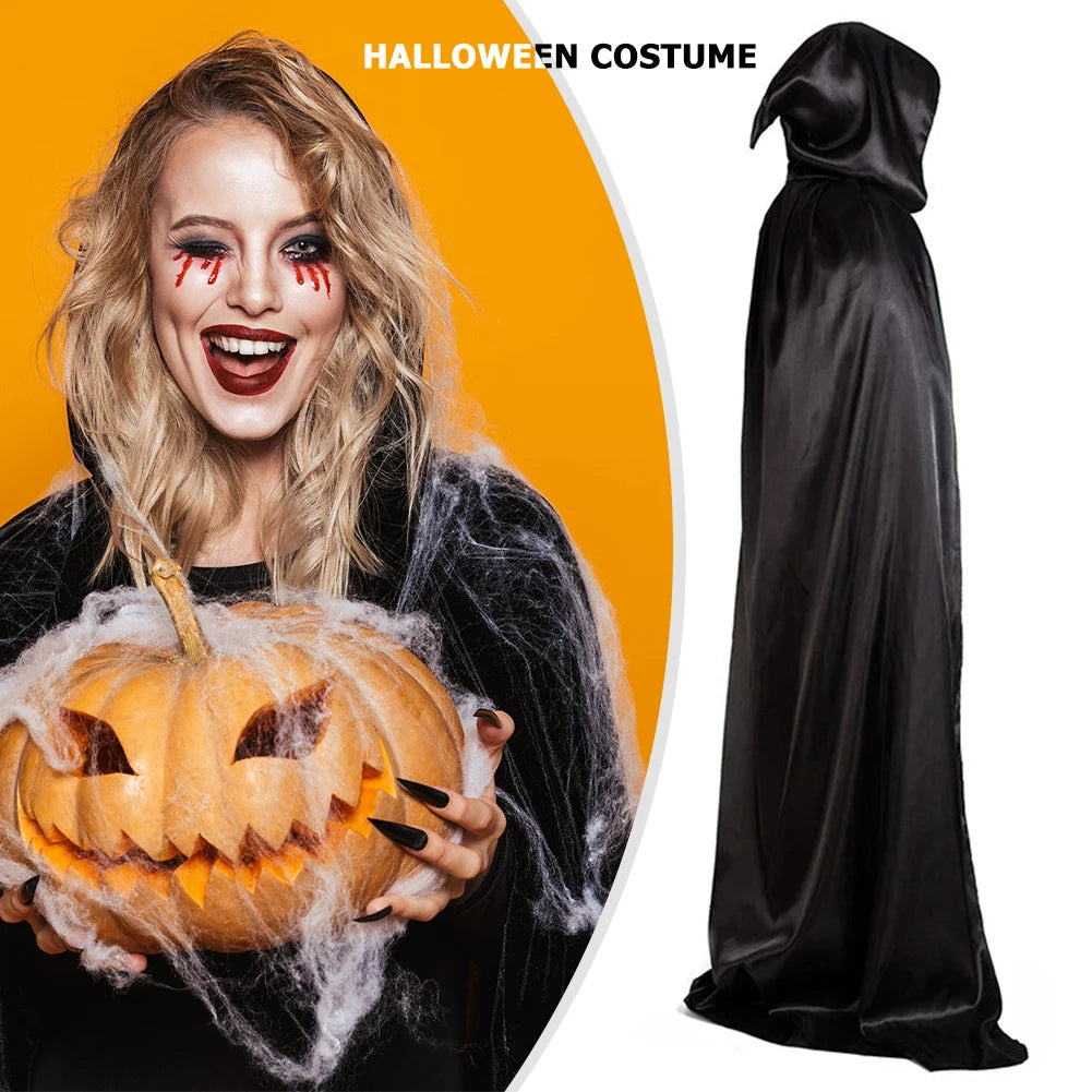 Halloween Capes Robe Long Hooded Halloween Costume Cloak Devil Demon Performance Costume for Children Adult for Halloween Party