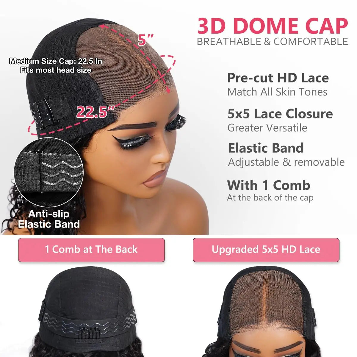 180 Density Natural Color Short Bob 100% Human Hair Wig 13x4 Lace Frontal Human Hair Deep Wave Curly Brazilian Wigs For Women