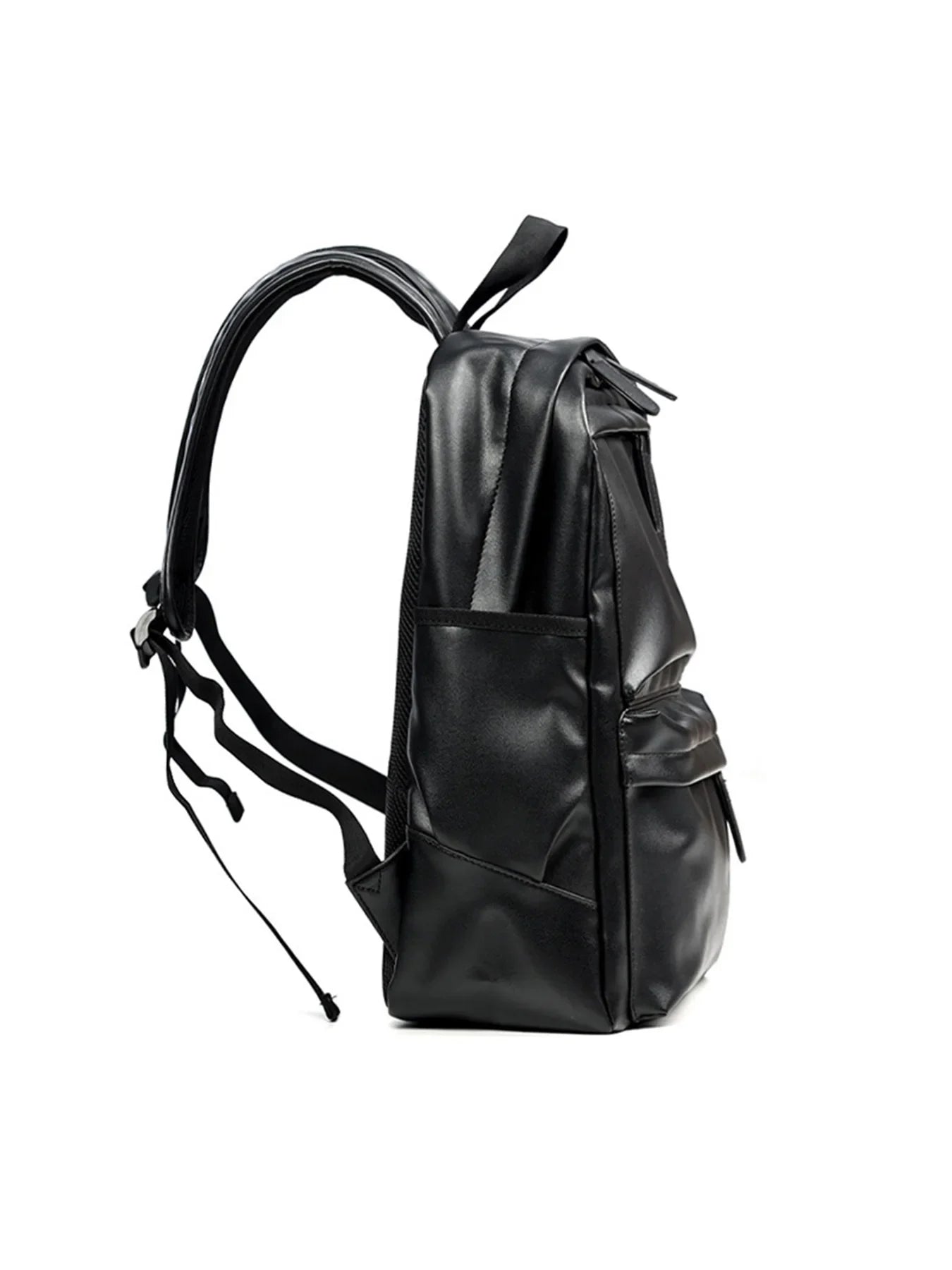 Men's Fashion Backpack PU Leather Waterproof Casual Travel Bag for 14-Inch Laptop