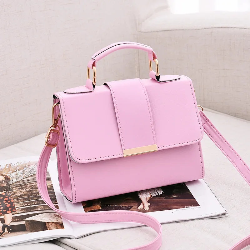 Hot Sale Flap Sling Shoulder Bags for Women Solid Color Crossbody Messenger Bag Purse Female Leather Handbag Pocket