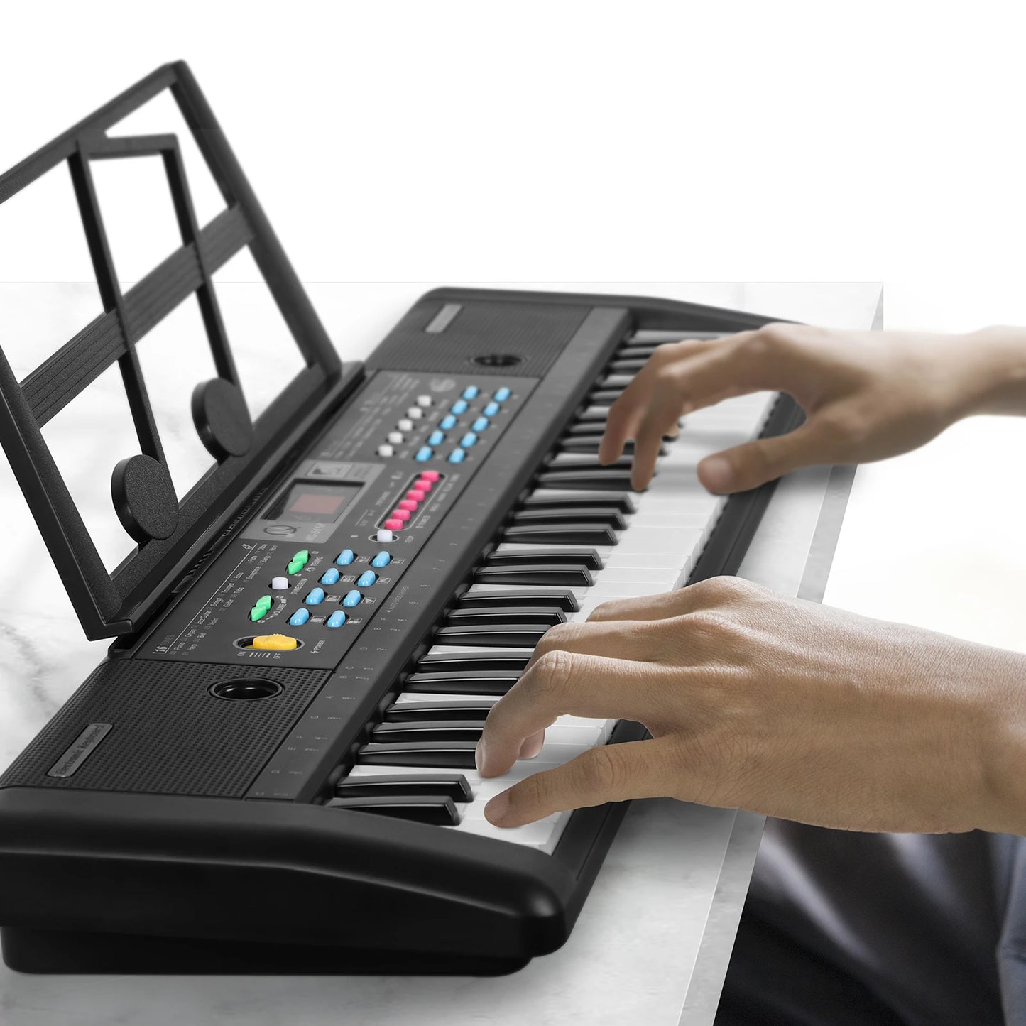 61-Keys Multifunctional Electronic Piano Keyboard for Kids, Built-in Microphone, Portable Piano Learning Tool for Beginners