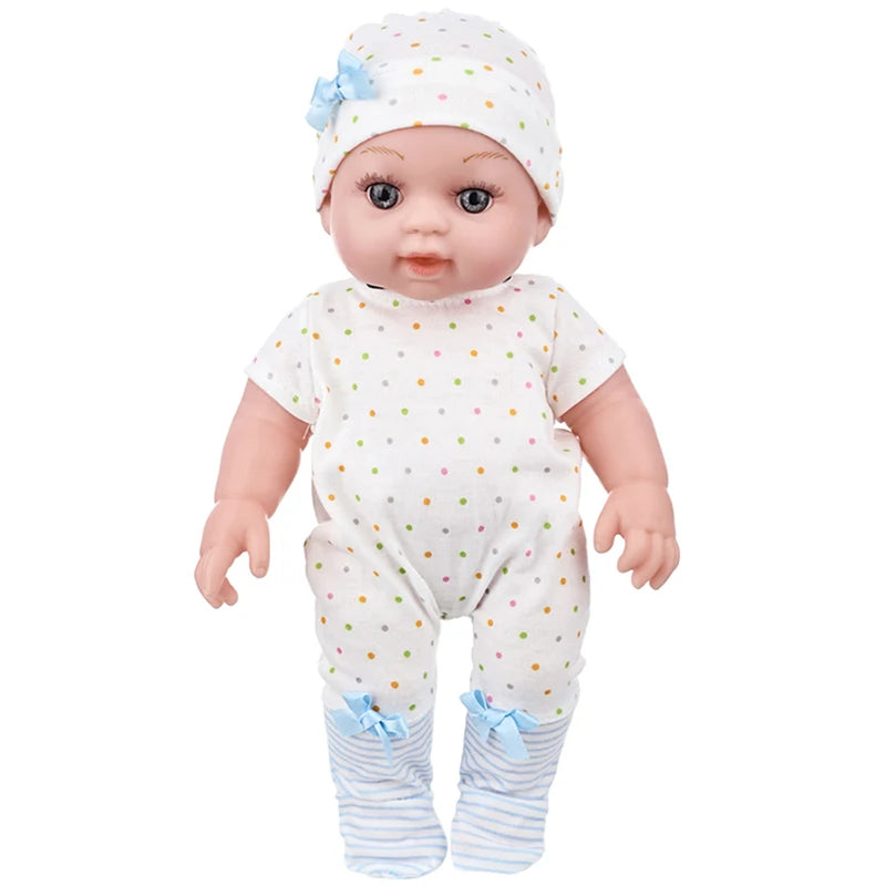12Inch/30CM Baby Doll Cute Spot Shaped Pajamas Soft Washable Clothes Lifelike Playmate Cuddle Reborn Doll Kids Toy Girls Gift