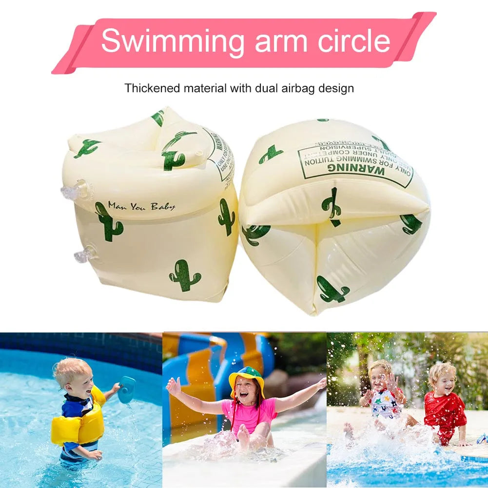 2Pcs Arm Swimming Rings Kids Adult Arm Float Rings Arm Bands Kids Swim Arm Floaties Toddler Inflatable Swimming Accessories