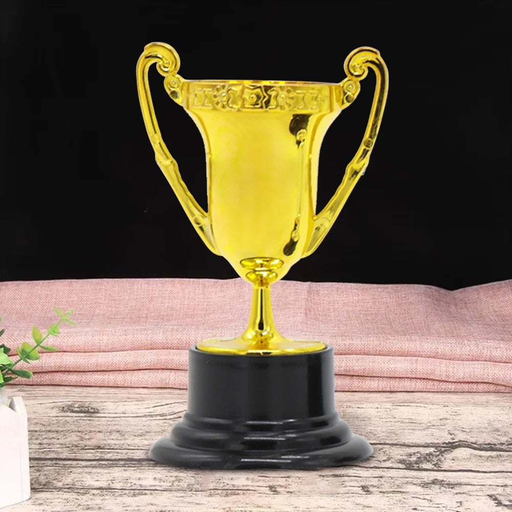 Golden Award Trophy Cup for Kids Plastic Gold Participation Trophy Cup for Party Favors Rewards Props Sports Competitions