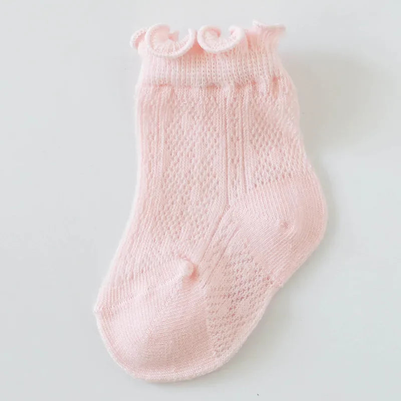 Baby Girls Socks Newborn Accessories Floral Solid Kids Toddlers Gift Clothes Children Infant Stuff Items Lace Mesh Summer