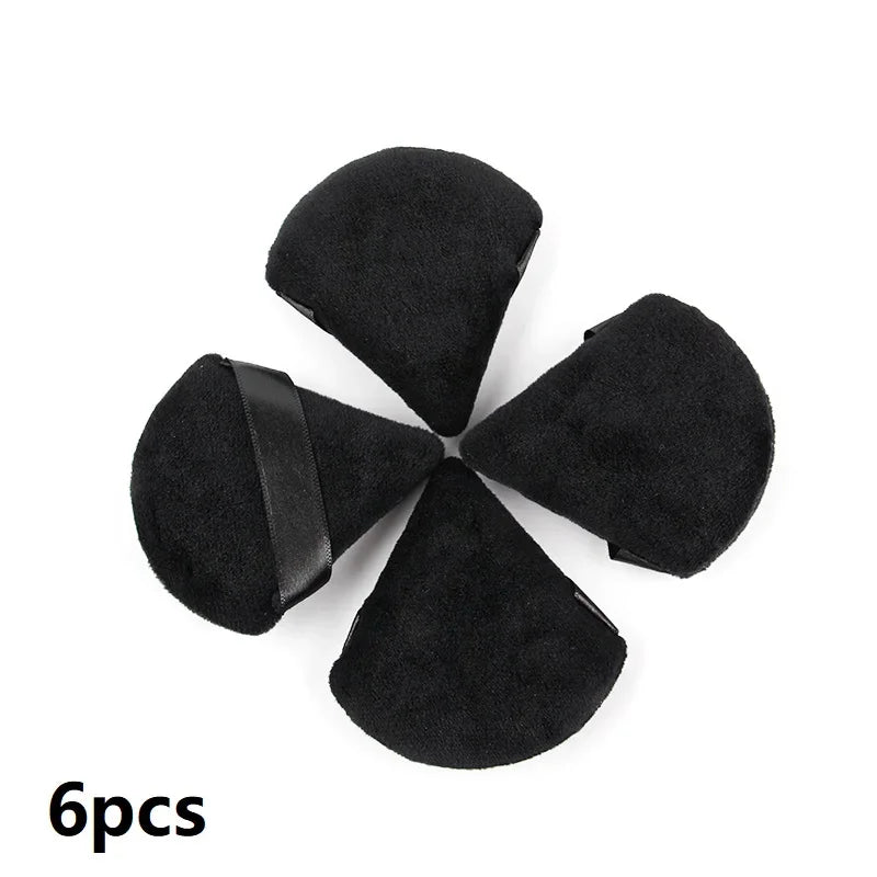 1/2/3/6Pcs Triangle Velvet Powder Puff Face Cosmetic Eye Beauty Makeup Tool Reusable Sponge Washable Mini Powder Puff Accessorie
