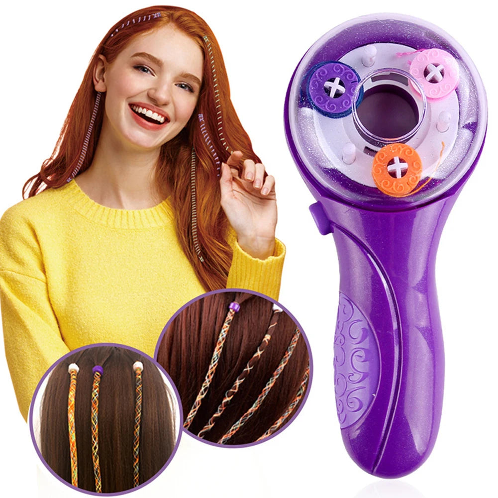 Hair Braider Machine Automatic Hair Braider Salon with Hair Hook Rubber Band Electric Hair Braider Funny Gift for Teen Girls