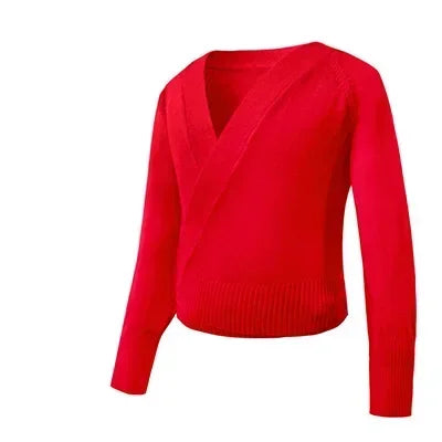 Spring Autumn Wrap Ballet Sweater Cardigans for Girls Kids Soft Knitted Dance Leotards Crossover Warm Ballet Coats