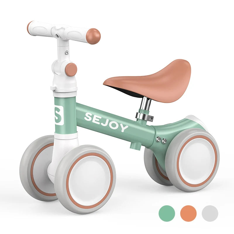 Sejoy Baby Balance Bike for 12-36 Months Gifts,Cute Toddler Bikes to Train Baby from Standing to Running with 4 Wheels