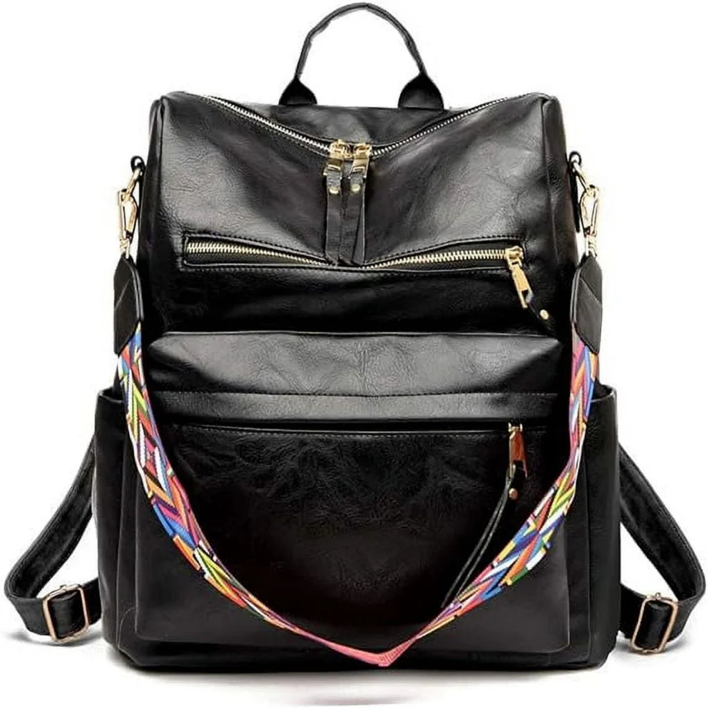 Women's Fashion Backpack Purses Multipurpose Design Handbags and Shoulder Bag Pu Leather Women Backpack School Bag