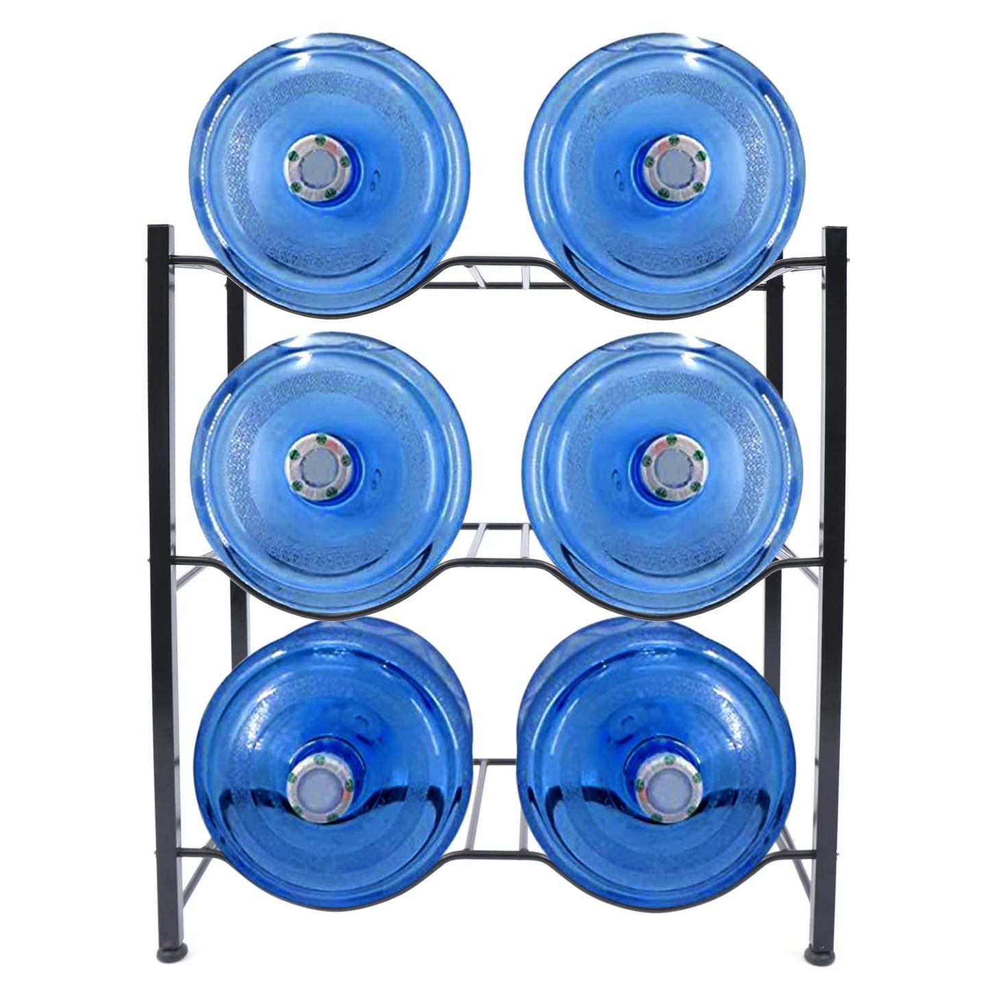 5 Gallon Water Bottle Holder 3 Tier Water Cooler Jug Rack for 6 Bottles Heavy Duty Detachable Water Bottle Storage Rack for Home