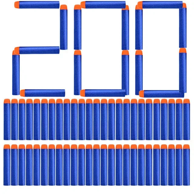 200/100pcs Blue Solid Round Head Bullets 7.2cm For Nerf Series Blasters Refill Darts Kids Toy Gun Accessories
