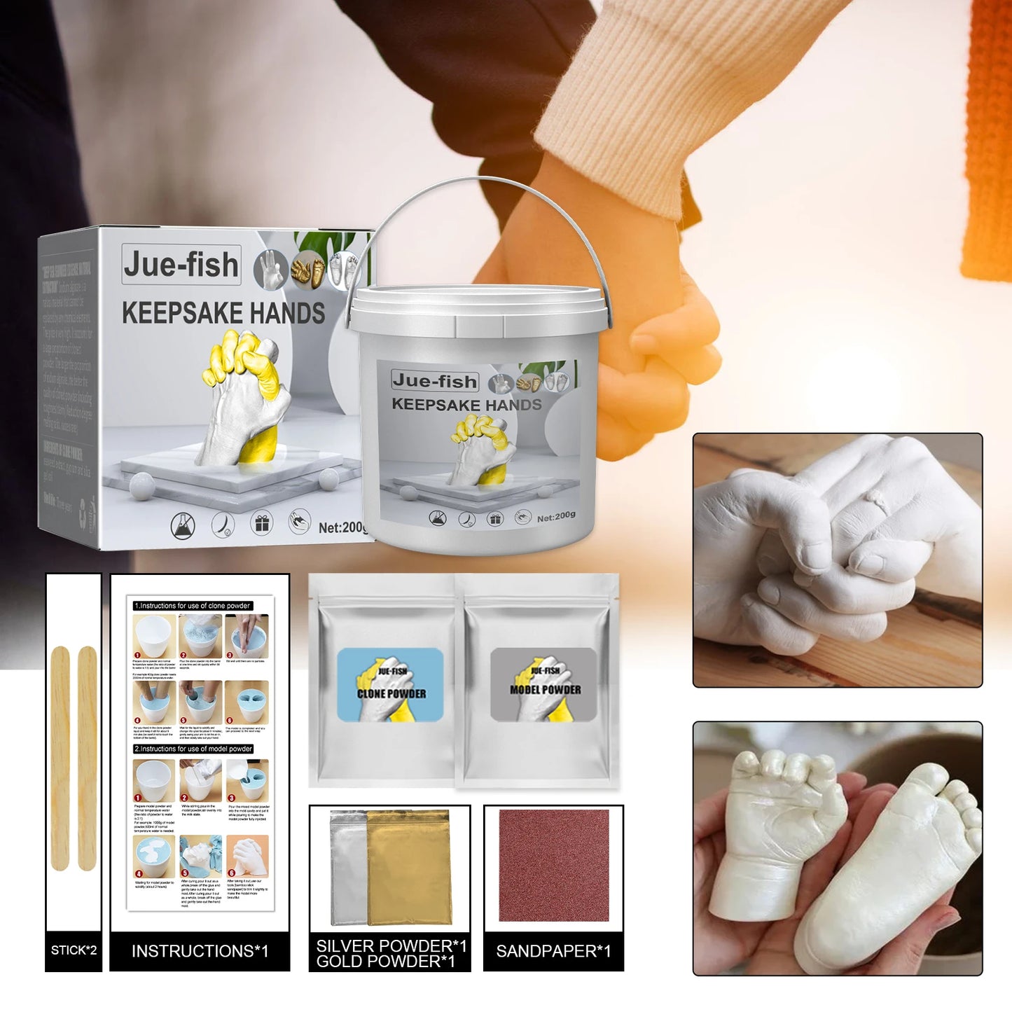 Jue-Fish Festival DIY Craft Gift Modeling Air Dry Clay Kit for Children Kids Three-dimensional hand model powder Craft Keepsake